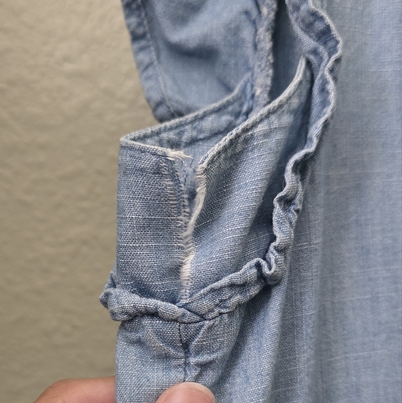 J. Crew Denim Flutter Sleeve Dress With Pockets Womens Size 2 - Picture 7 of 7